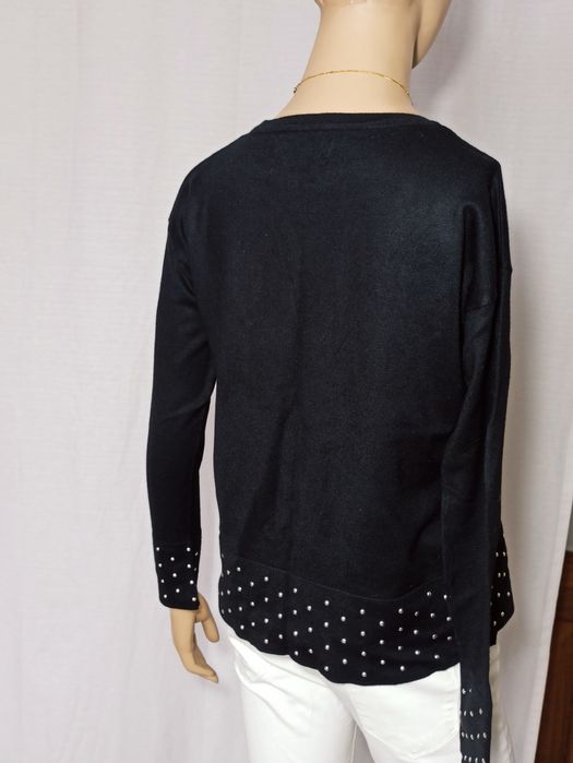 Sg Czarny elegancki sweter 36 , S reserved zdobiony