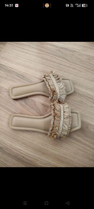 Klapki Boho z Rafi trawa morska Primark 39