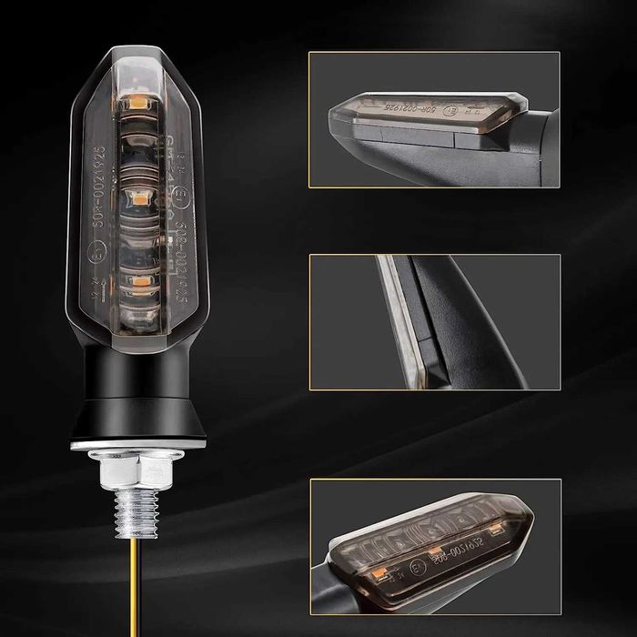 Par de Piscas LED Roscados Dinâmicos p/ Moto - Indicadores Sequenciais