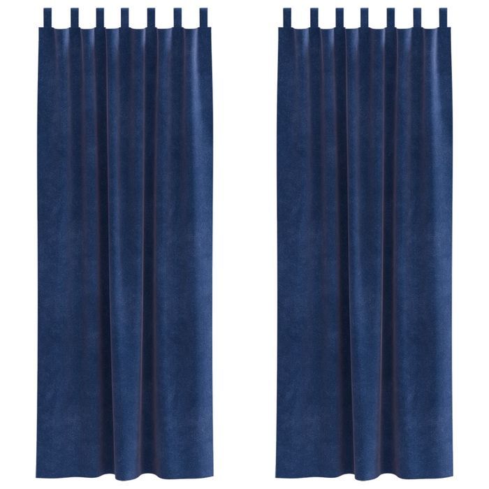 Zasłony Blackout Vidaxl 260x140 cm Ciemnoniebieskie Aksamitne 2 Szt.
