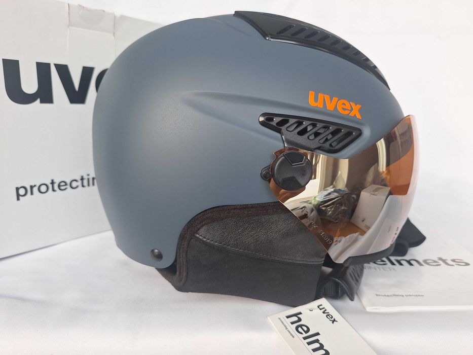 Kask narciarski Uvex HLMT 600 Visor Dark Slate Orange Mat M 55-57cm