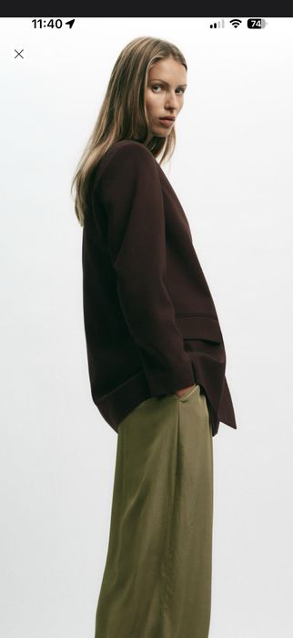 Коричневий блейзер zara