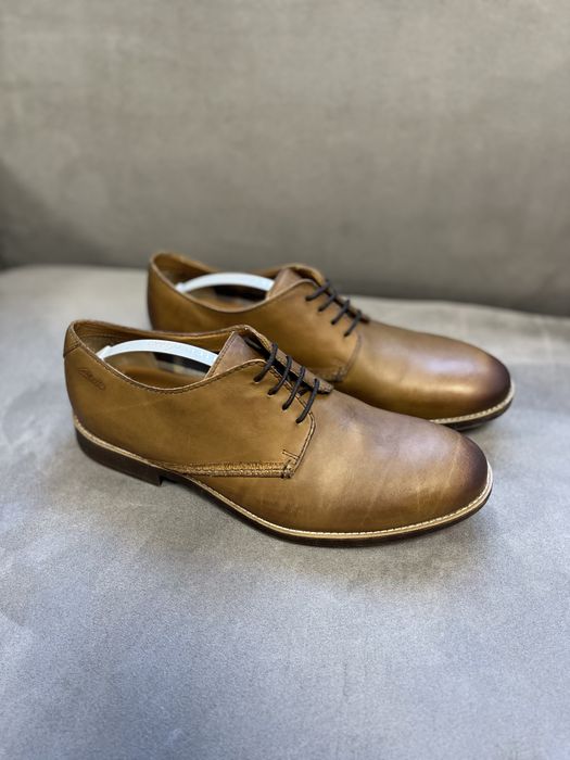 Дербі clark’s шкіряні коричневі туфлі кларкс novato plain clark’s