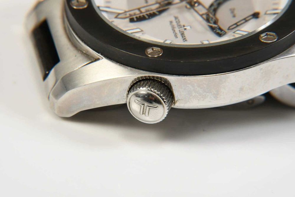 Jacques Lemans 1-1634 biała tarcza Duotime Date zegarek męski Multifunction