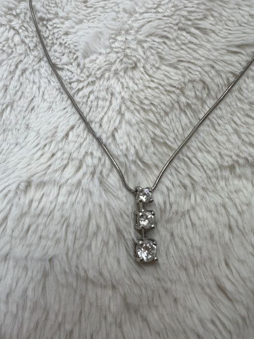Łańcuszek elegancki cyrkonie stal nierdzewna glamour 24