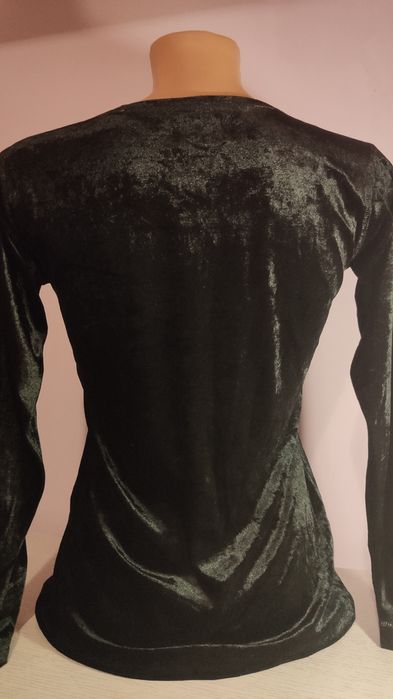 Bluzka damska S czarna welurowa