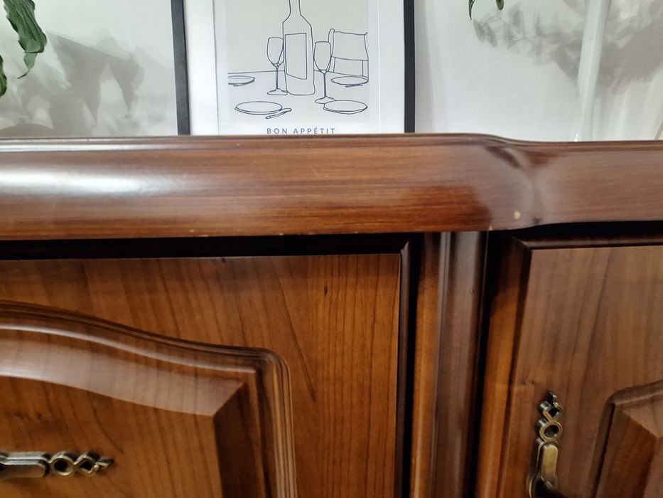 Zestaw komoda + witryna brazowe