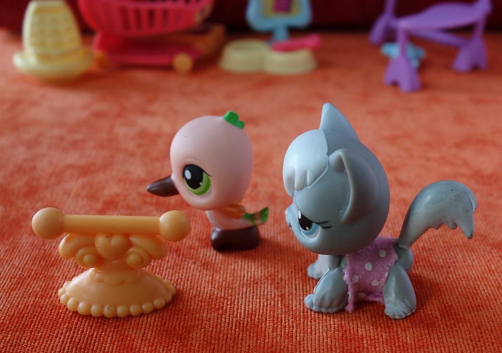 Littlest Pet Shop, LPS - figurki kot i koliber #343 #345 HASBRO