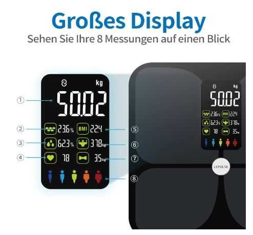 Cyfrowa Waga Lepulse F4 Bluetooth do Analizy Składu Ciała