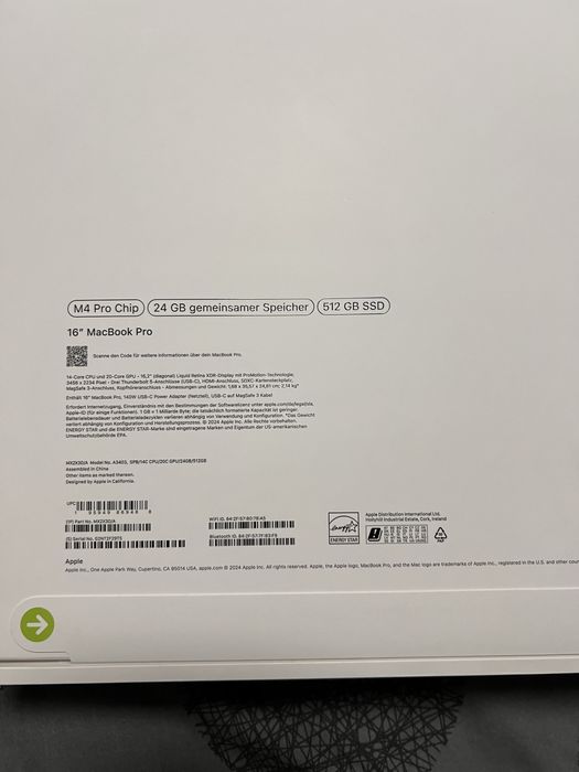 Apple MacBook Pro 2024 16,2" M4 Pro