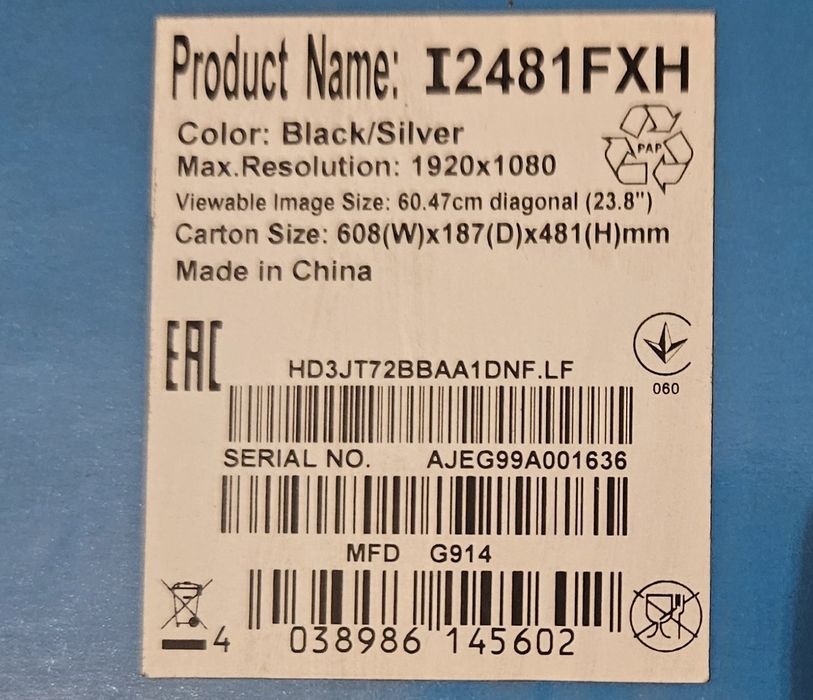 Монітор AOC I2481Fxh 24