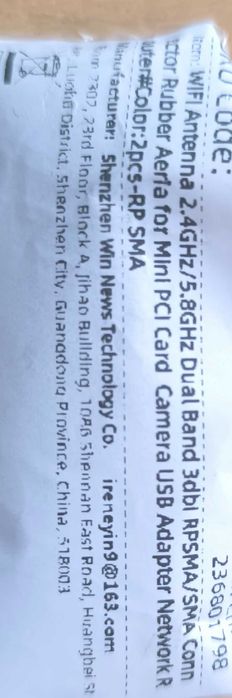 2 Antenas WiFi Dual Band 3dBi RPSMA/SMA