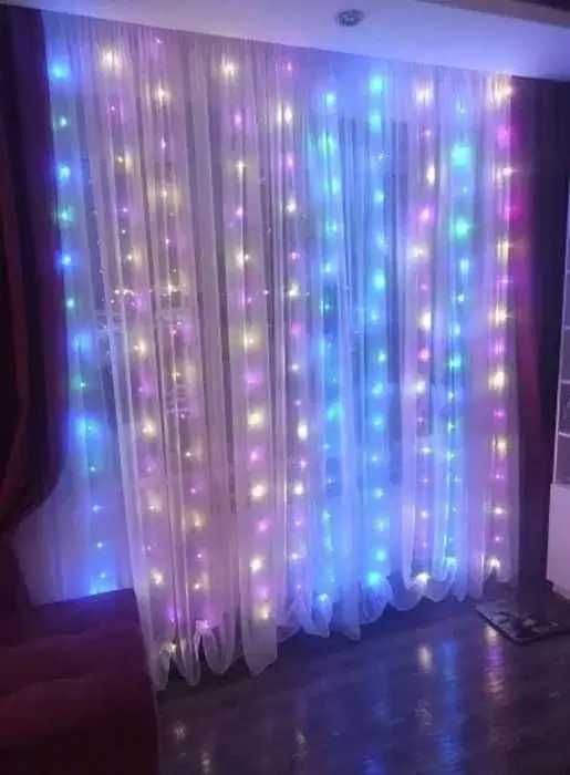 Гирлянда штора 3*2м Різнокольорова RGB Освещение Гірлянда