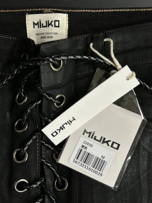 Mijko jeans flared black black джинси чорні кльош  восковані waxed S M L XL