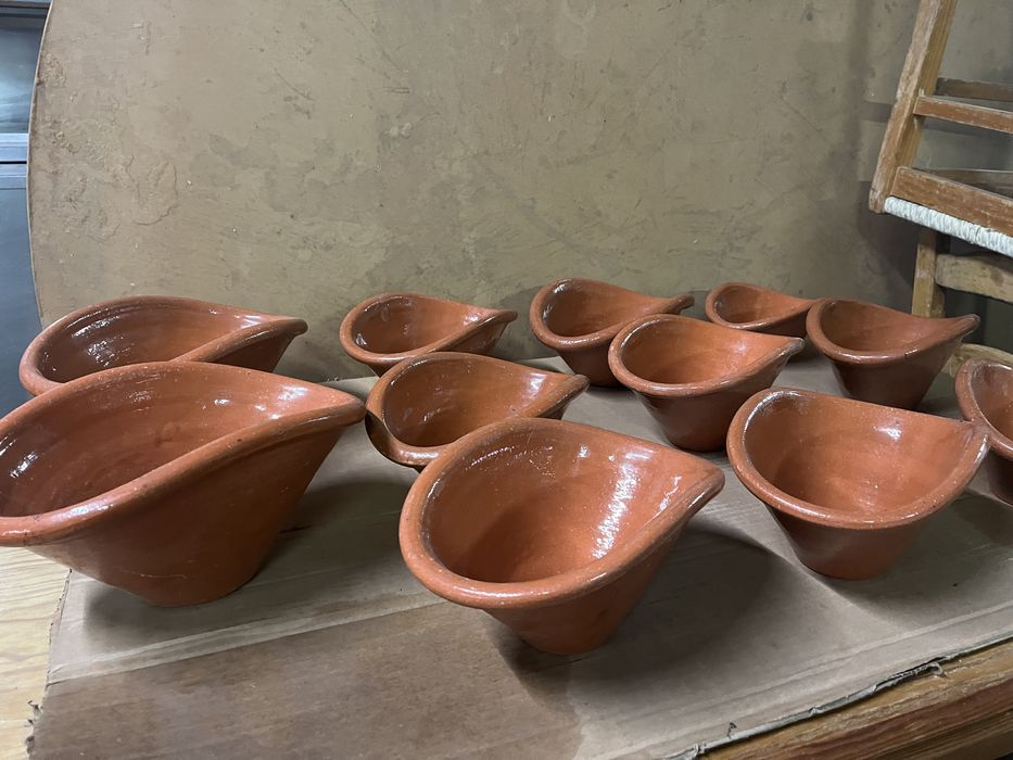 Caçarola Alguidar Arrozeira em barro conjunto de 11 unidades