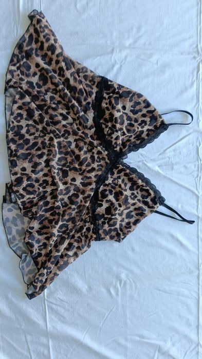 Nowa koszulka nocna halka panterka koronka XXXL 46 plus size nowa