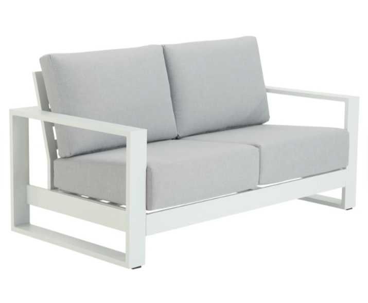 Conjunto de jardim Athena Naterial Branco com almofadas cinza