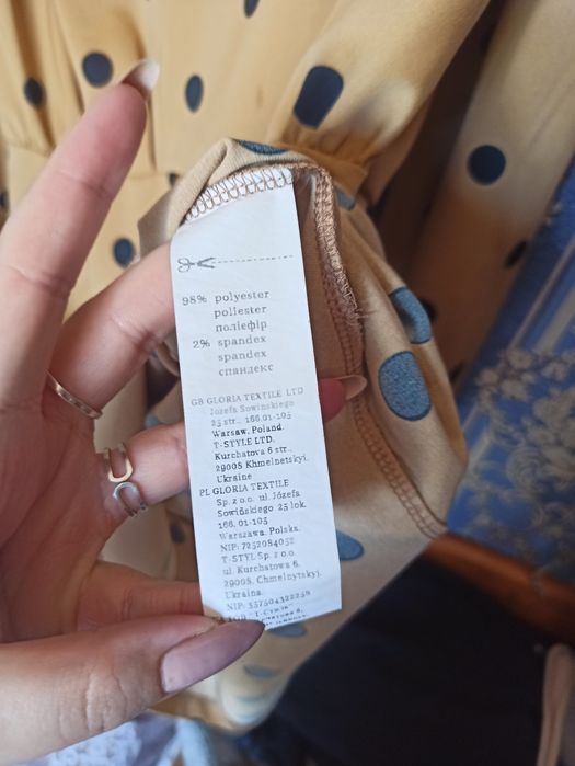 сукня коричнева з принтом горошок Goldi