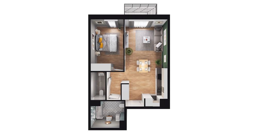 2-pokojowe mieszkanie 46m2 + balkon