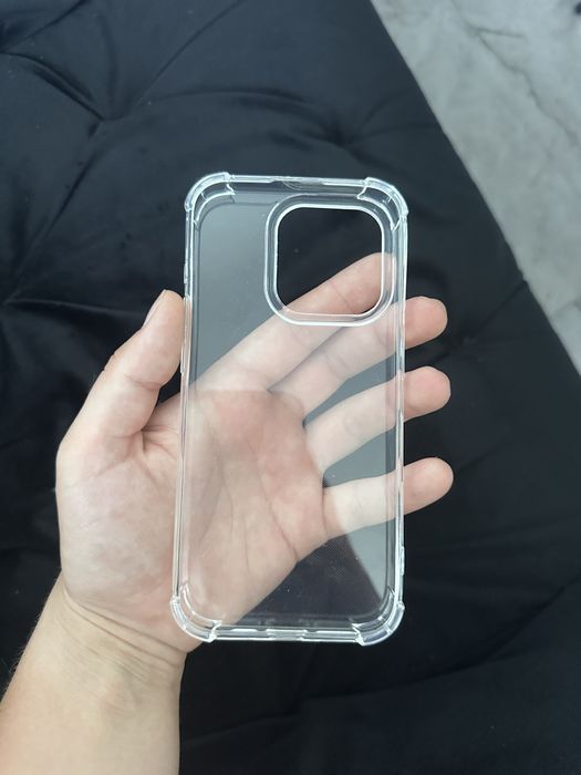 Obudowa case iPhone 15 pro przezroczysty ze wzmacnianymi rogami / rantami
