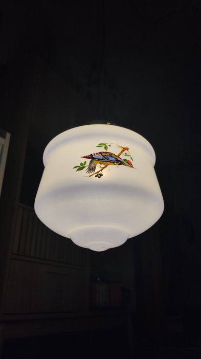 Candeeiro Vidro Opalino Vintage