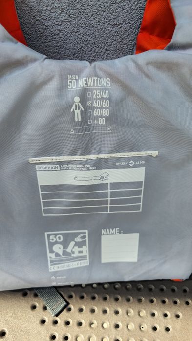 Kamizelka asekuracyjna 50N 40-60kg