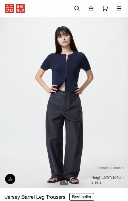 нові темно сірі, графітові штани, брюки uniqlo Jersey Barrel Leg