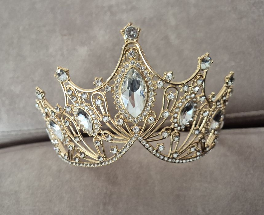 Nowa! Korona metalowa tiara diadem ślub księżniczka urodziny 18