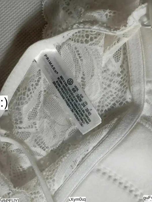 Primark bralette XS 34/36 biały koronkowy biustonosz bez fiszbin
