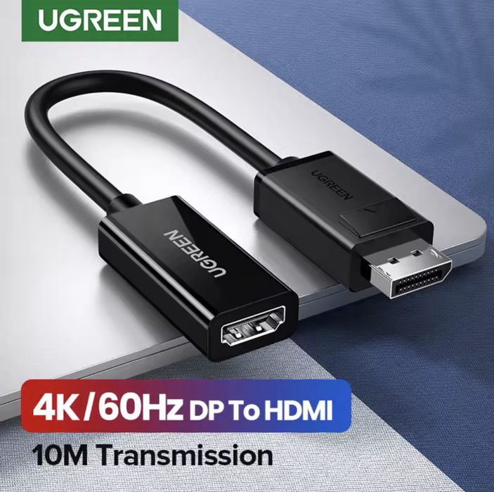 Кабель адаптер Ugreen MM137 DisplayPort to HDMI (Female) Converter 4K*2K-60Hz Black (70694)