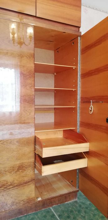 Шифоньер шкаф трехстворчатый с антресолью полированный 1970-е СССР