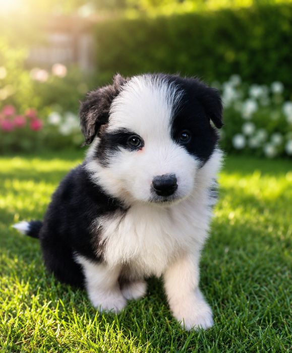 Border collie piesek czarno biały