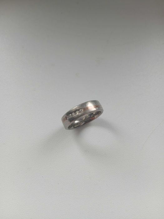 Obrączka diamenty tytan i złoto