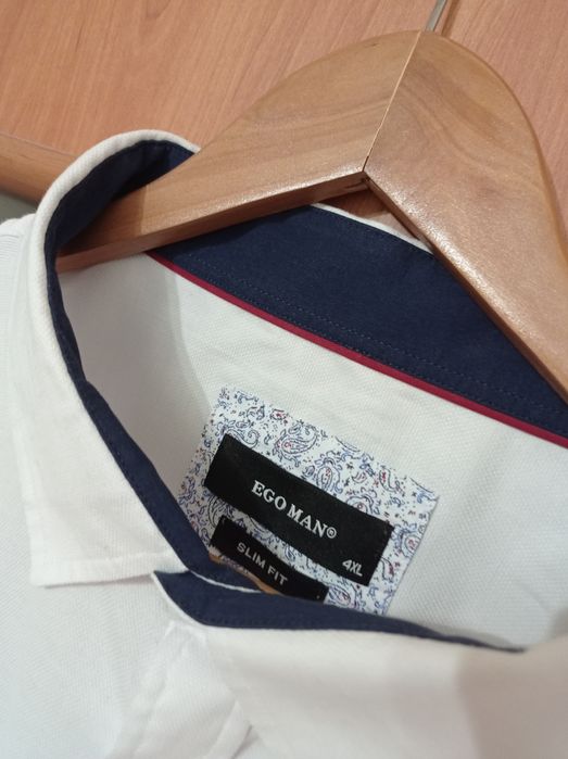 Koszula męska długi rękaw Slim Fit rozmiar 4XL