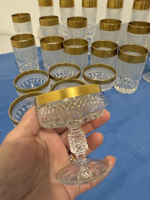 Złocone Kieliszki z Huty Anna