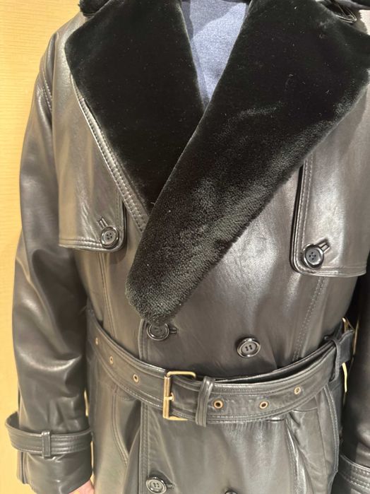 Пальто чоловіче шкіряне, шкірянка, зимово-осіннє пальто