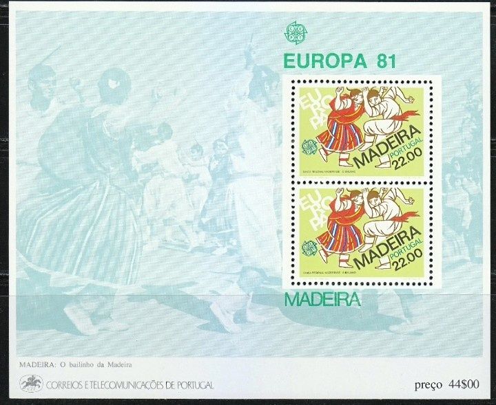 1981 Bloco Europa CEPT Madeira Folclore MNH **