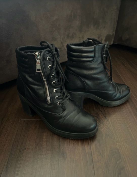 Чорні шкіряні чоботи Fashion з утепленням, розмір 37-37,5