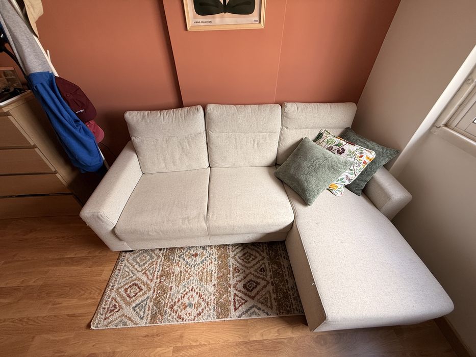 Sofá ikea bege chaise longue