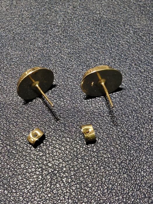 para starych złotych kolczyków z bursztynem pr585/14k