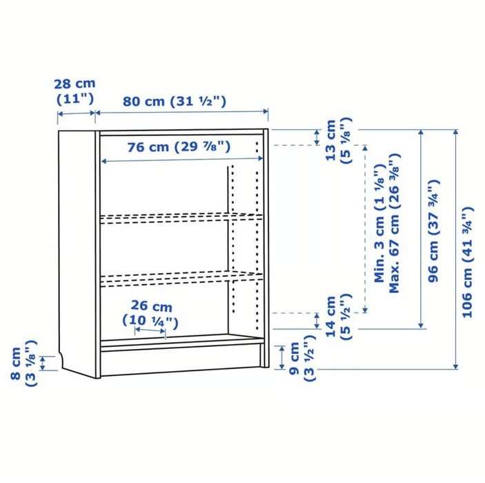 Estante BILLY IKEA Preta (106x80x28) + Prateleira Extra