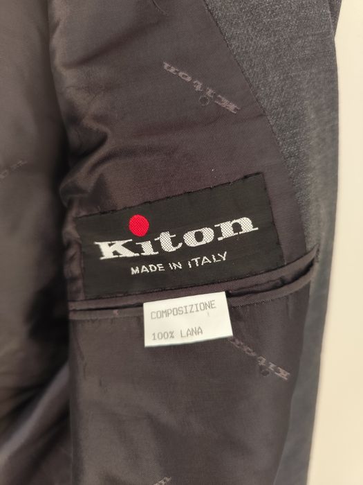 Grafitowa wełniana marynarka Kiton L