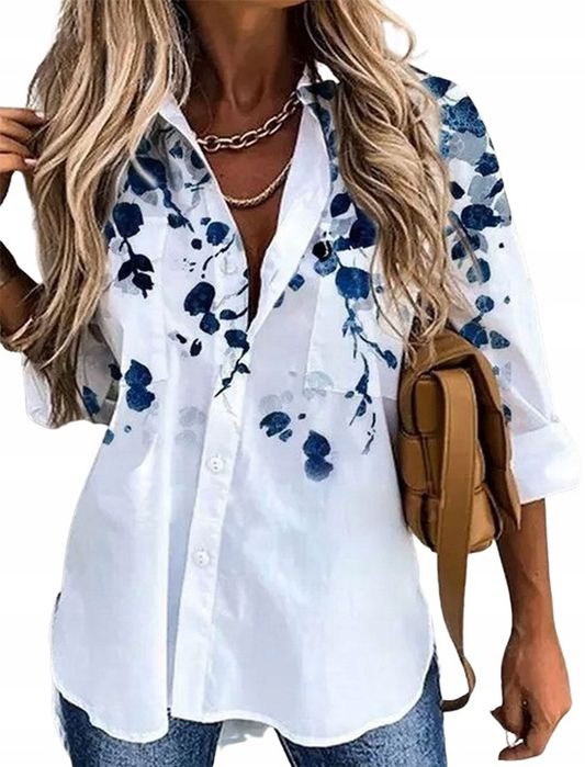 Elegancka Koszula Bluzka Damska Rozpinana Kolory
