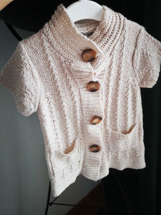Pumpkin Patch kremowy rozpinany sweterek 106 cm 4lata