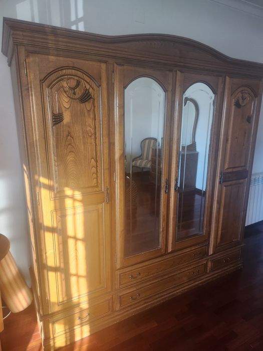 Mobília de quarto completa carvalho e mármore