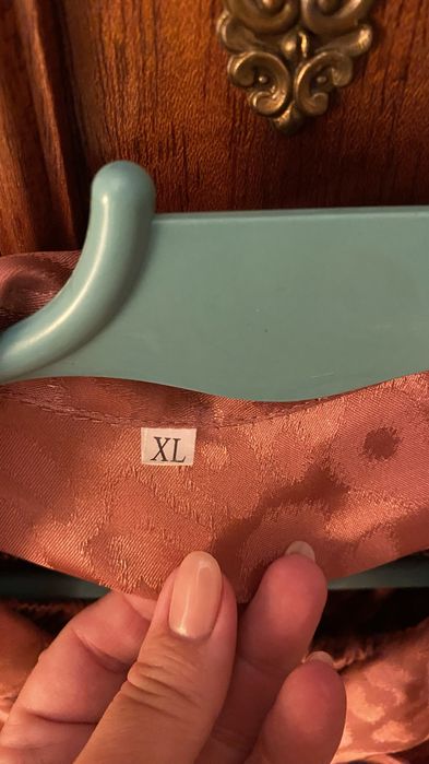 Pijama acetinado rosa XL