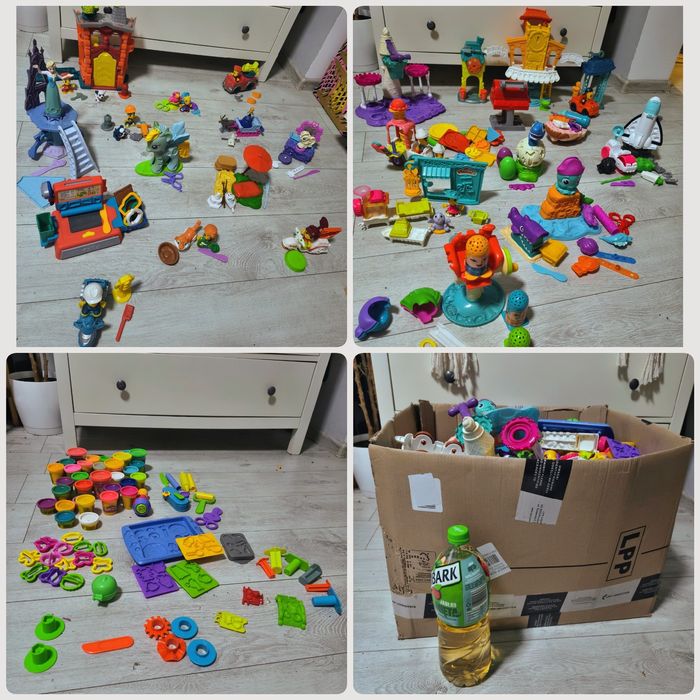Bardzo duży zestaw Playdoh plastelina pojazdy ludziki akcesoria