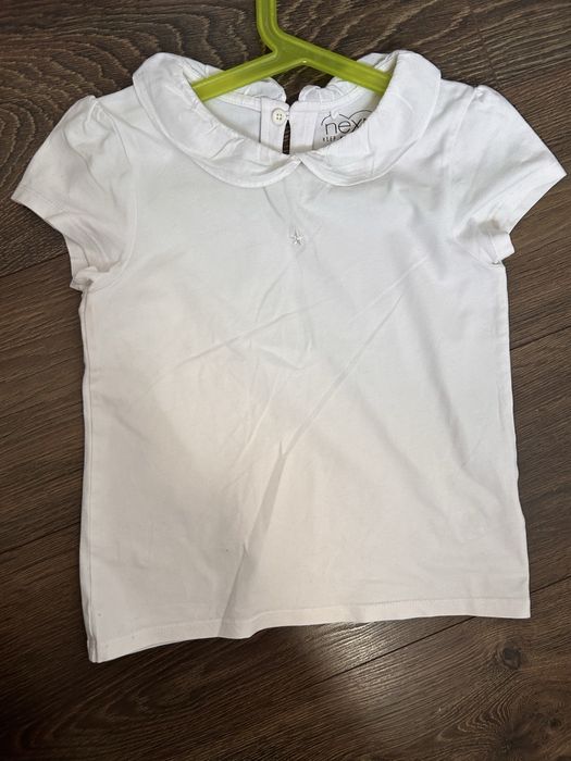 Biała bluzka dla dziewczynki z kołnierzykiem NEXT r. 122