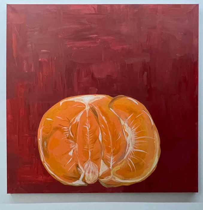 Obraz "Mandarynka" akryl na płótnie 120 x 120 cm