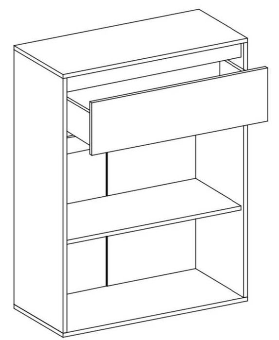 Комод 2д1ш компактний 84 см с ящиком Сонома/Белый Новий, Склад